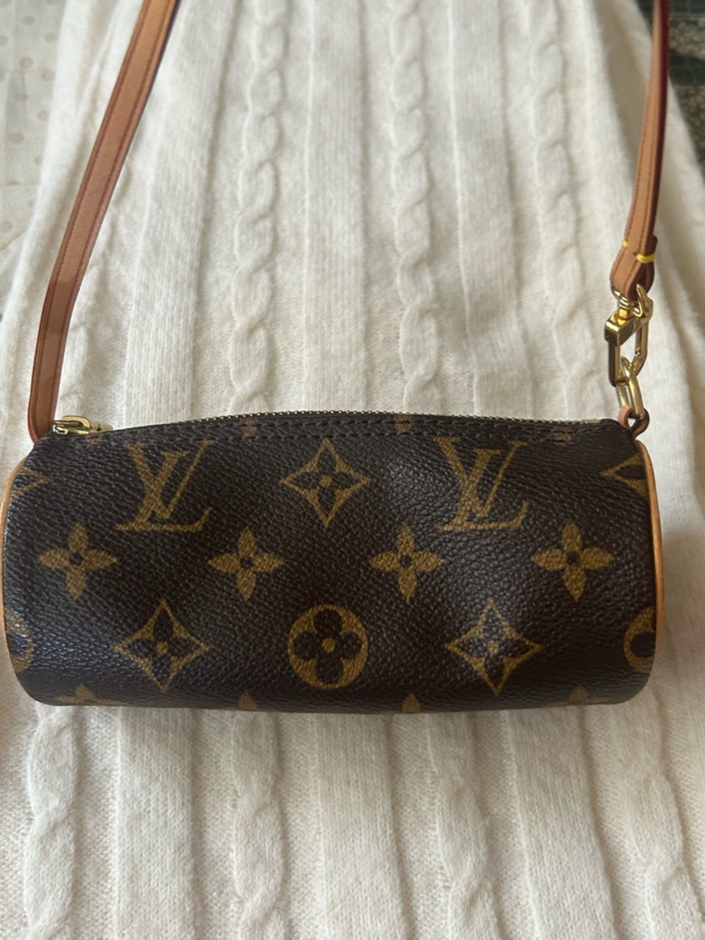 Louis Vuitton Monogram Canvas Mini Papillon Shoulder Bag in Brown